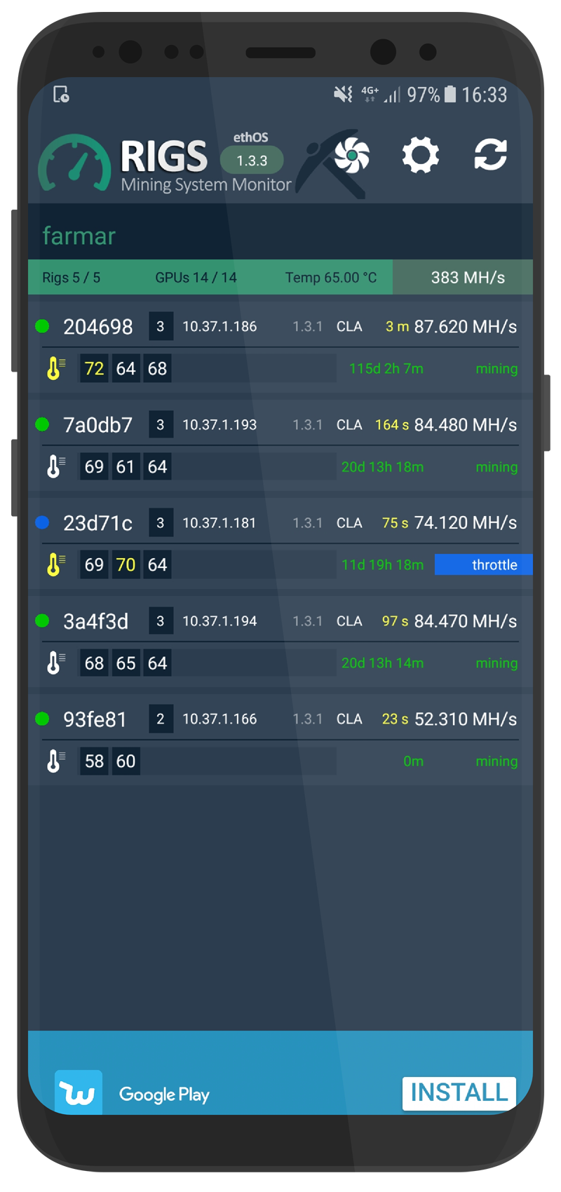 Monitor for ethOS linux
